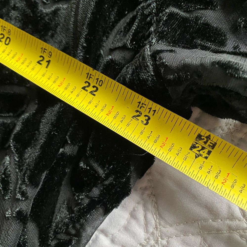 Boho 16 P Black Velvet Floral Burnout Shirt Lux Indie Vanguard Whimsygoth b1-25 - Picture 7 of 9